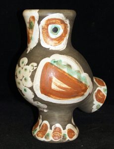 Pablo Picasso Wood Owl Vase