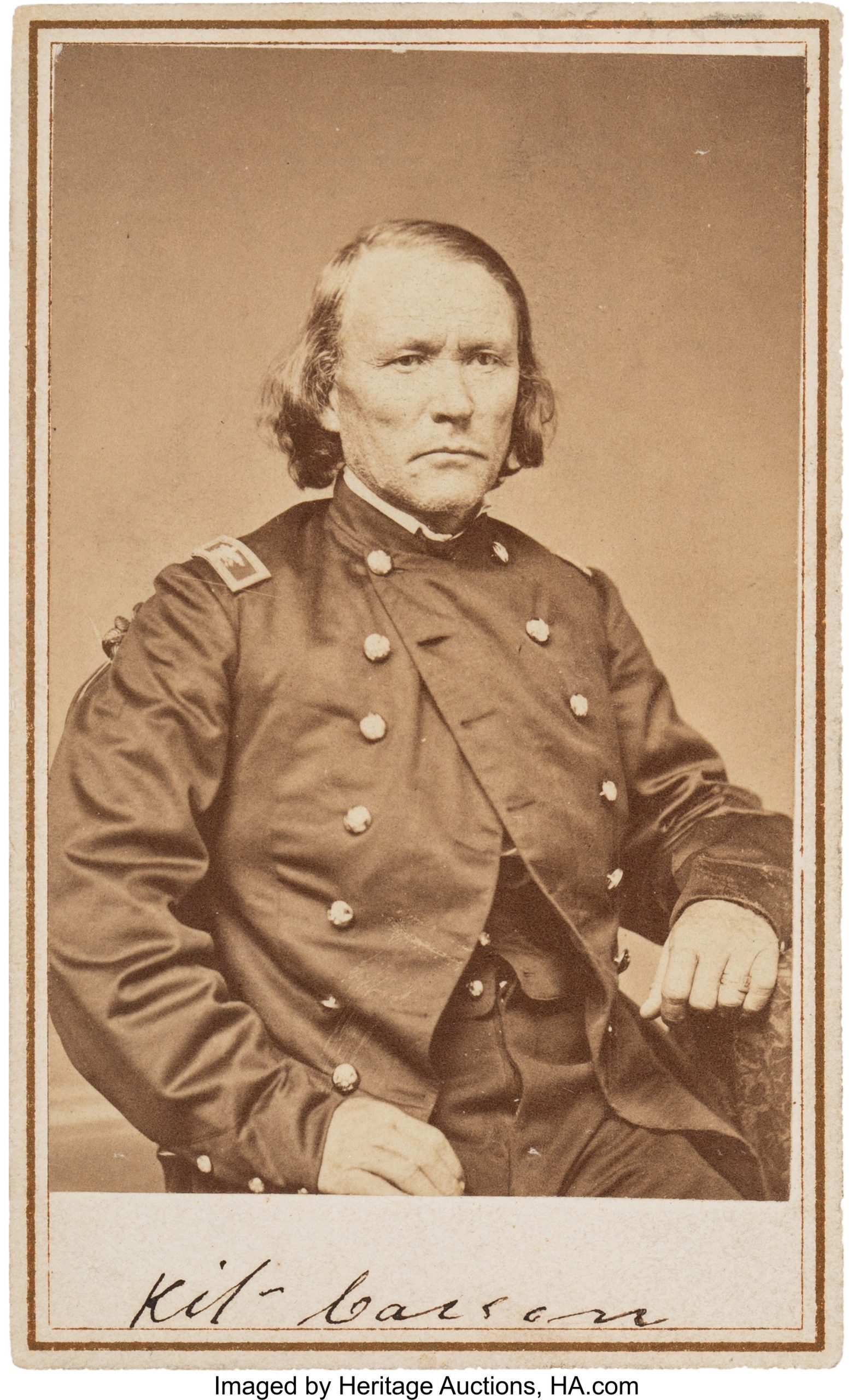 Christopher "Kit" Carson Carte de Visite Signed/Auctiondaily