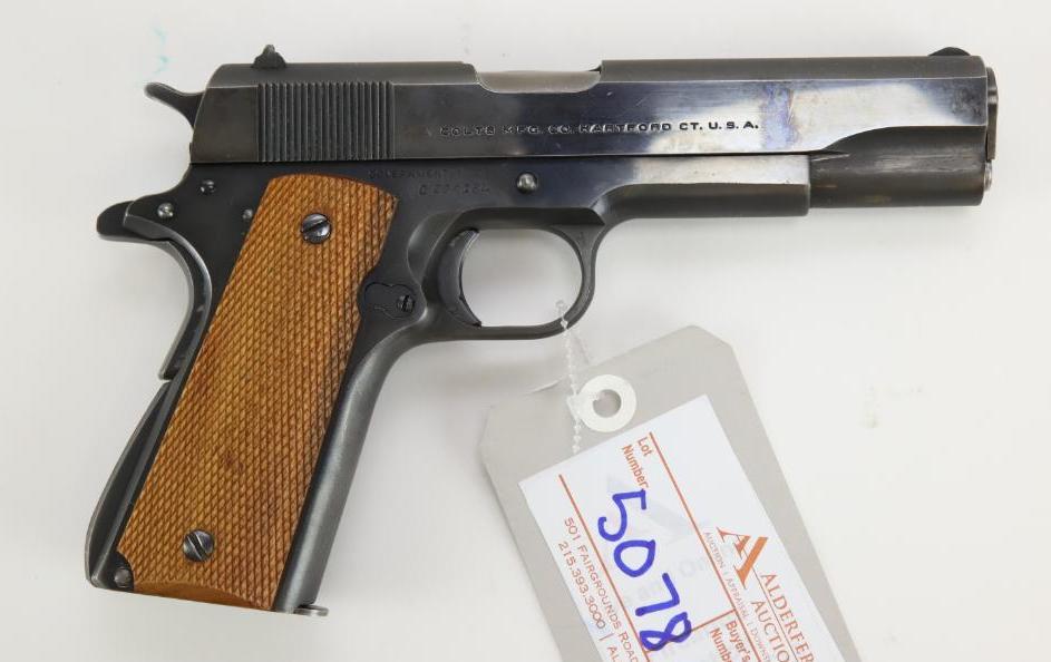 Colt Government Model semi automatic pistol WW2 paratrooper owned