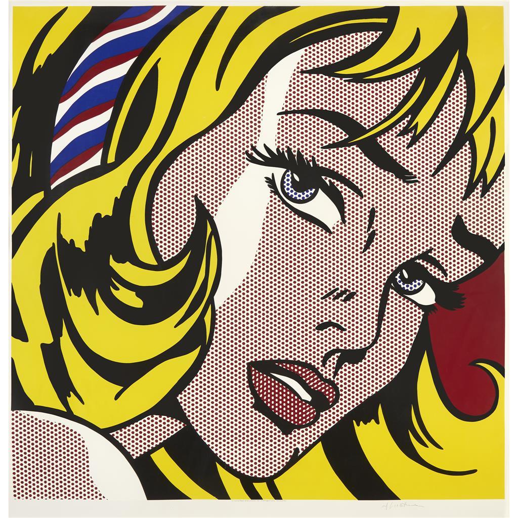 After Roy Lichtenstein (American, 1923-1997), , Girl with Hair Ribbon (Poster)