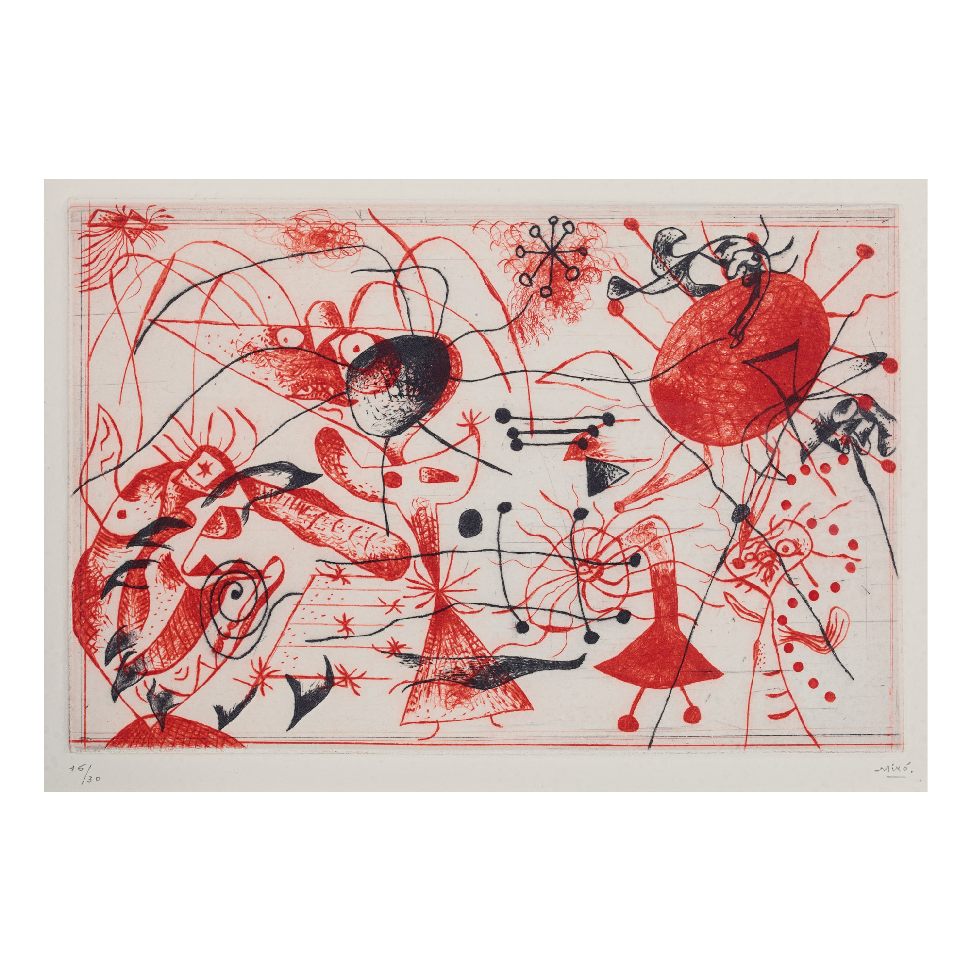 JOAN MIRÓ | SÉRIE NOIRE ET ROUGE: ONE PLATE (D. 36)