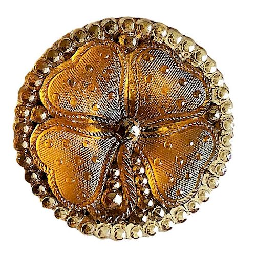 1 LARGE FULL BODY COLORED LACY GLASS BUTTON