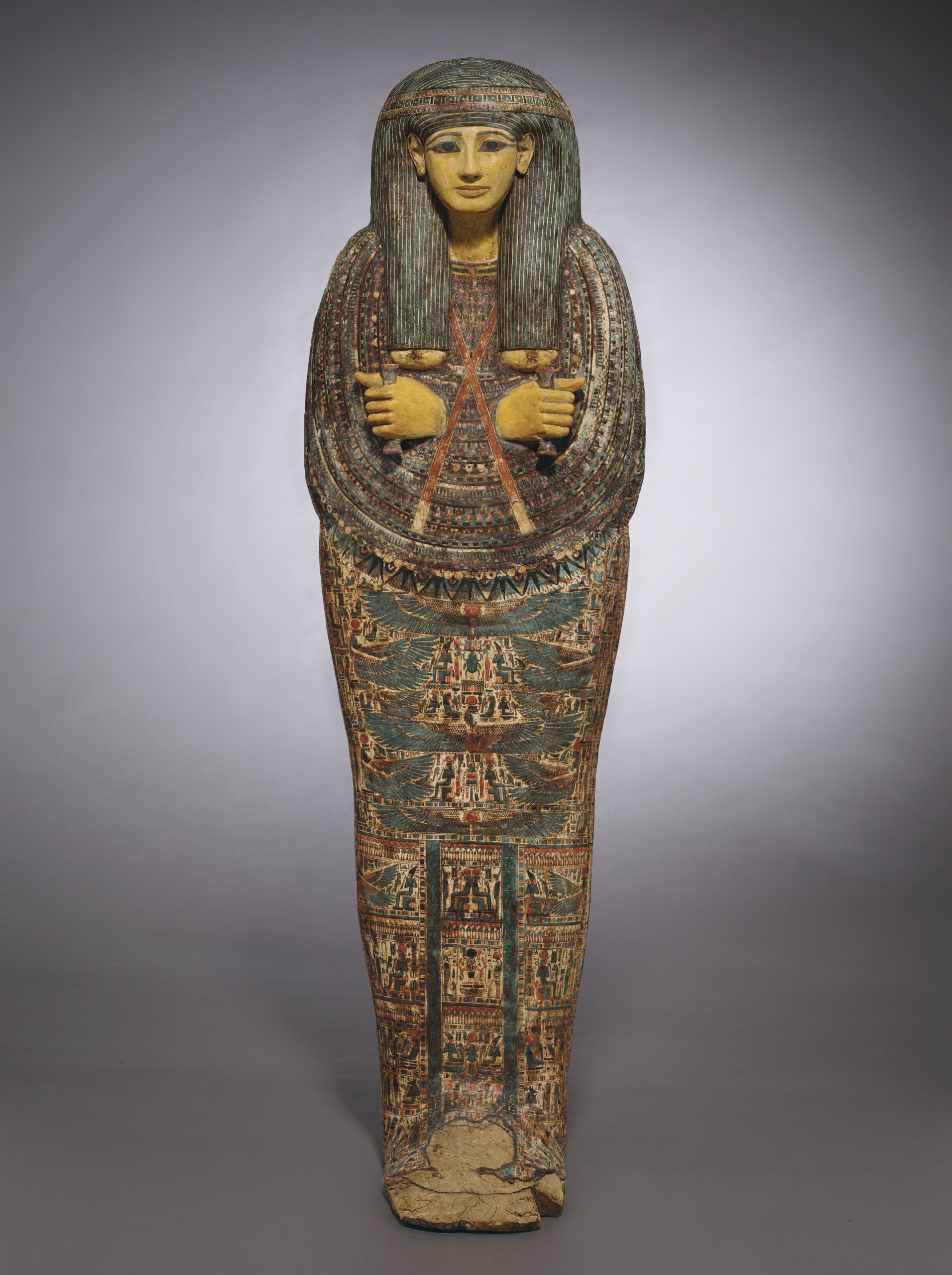 AN EGYPTIAN PAINTED WOOD ANTHROPOID COFFIN FOR PA-DI-TU-AMUN/AuctionDaily