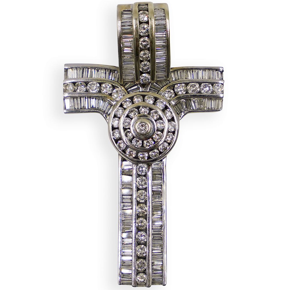 14k Gold and Diamond Cross Pendant/Auctiondaily