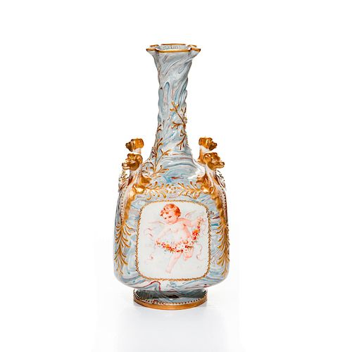 DOULTON LAMBETH MARQUETERY NEOCLASSICAL VASE