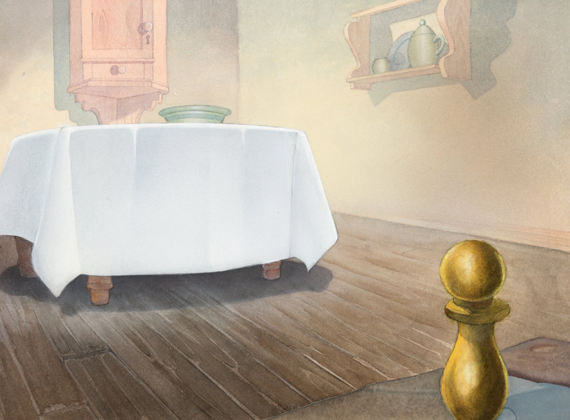Donald's Cousin Gus Hand-Painted Background (Walt Disney, 1939)