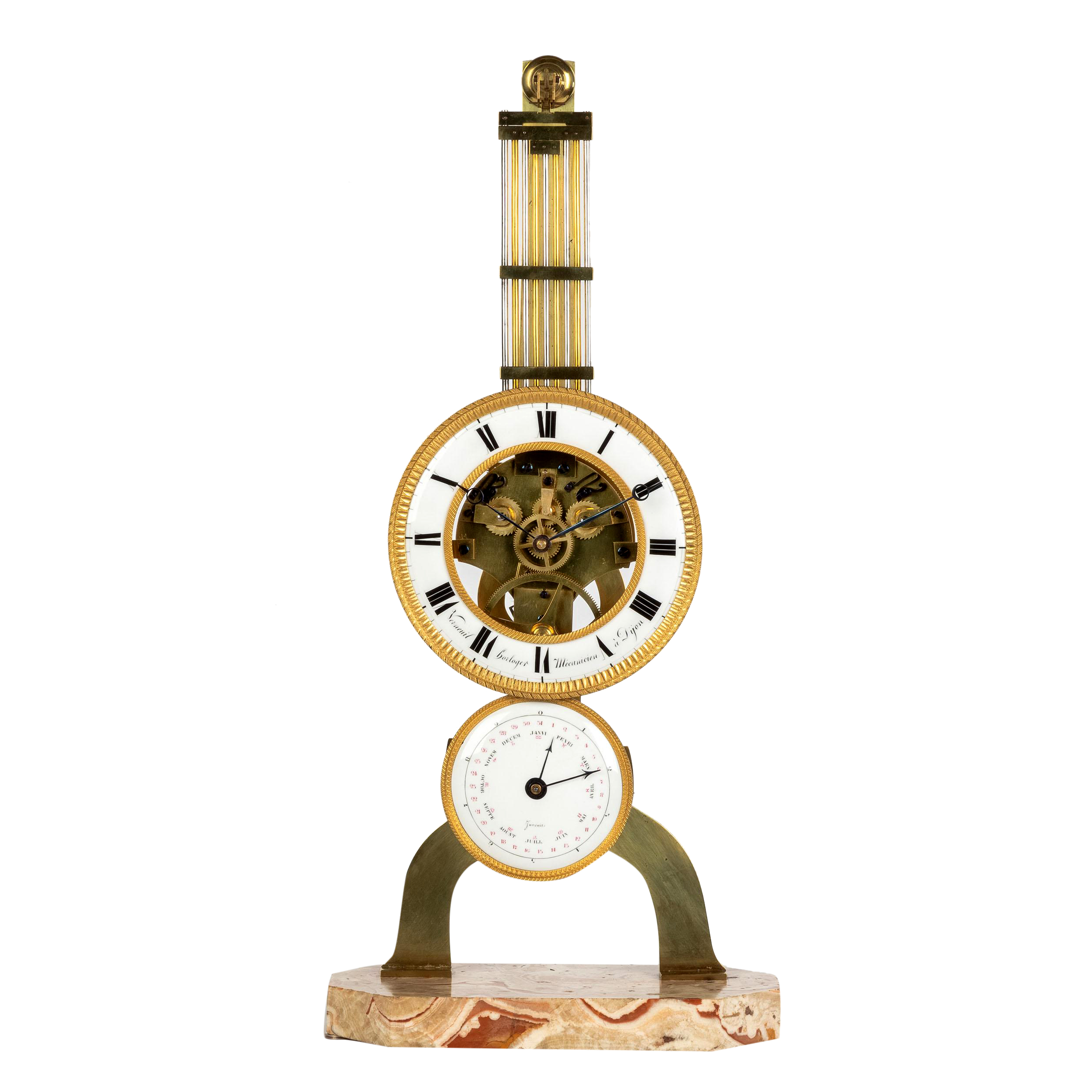 French Empire Verneuil Skeleton Clock