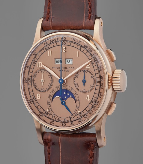Patek Philippe- Pink Gold Perpetual Chronograph Wristwatch