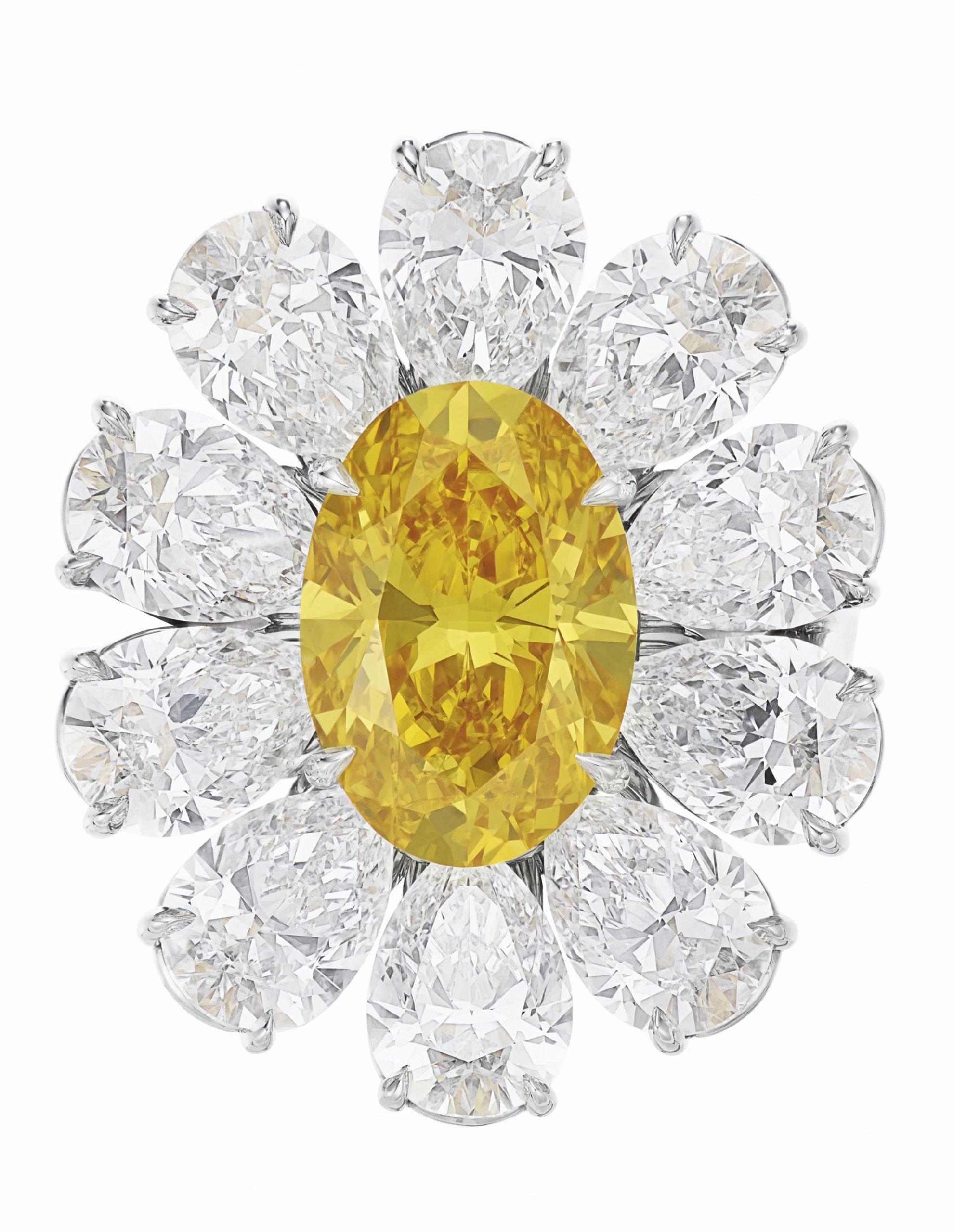 COLORED DIAMOND AND DIAMOND RING