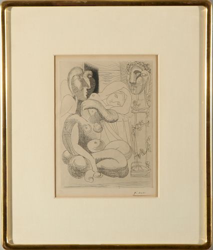 Pablo Picasso Dormeuse Et Sculptures Etching