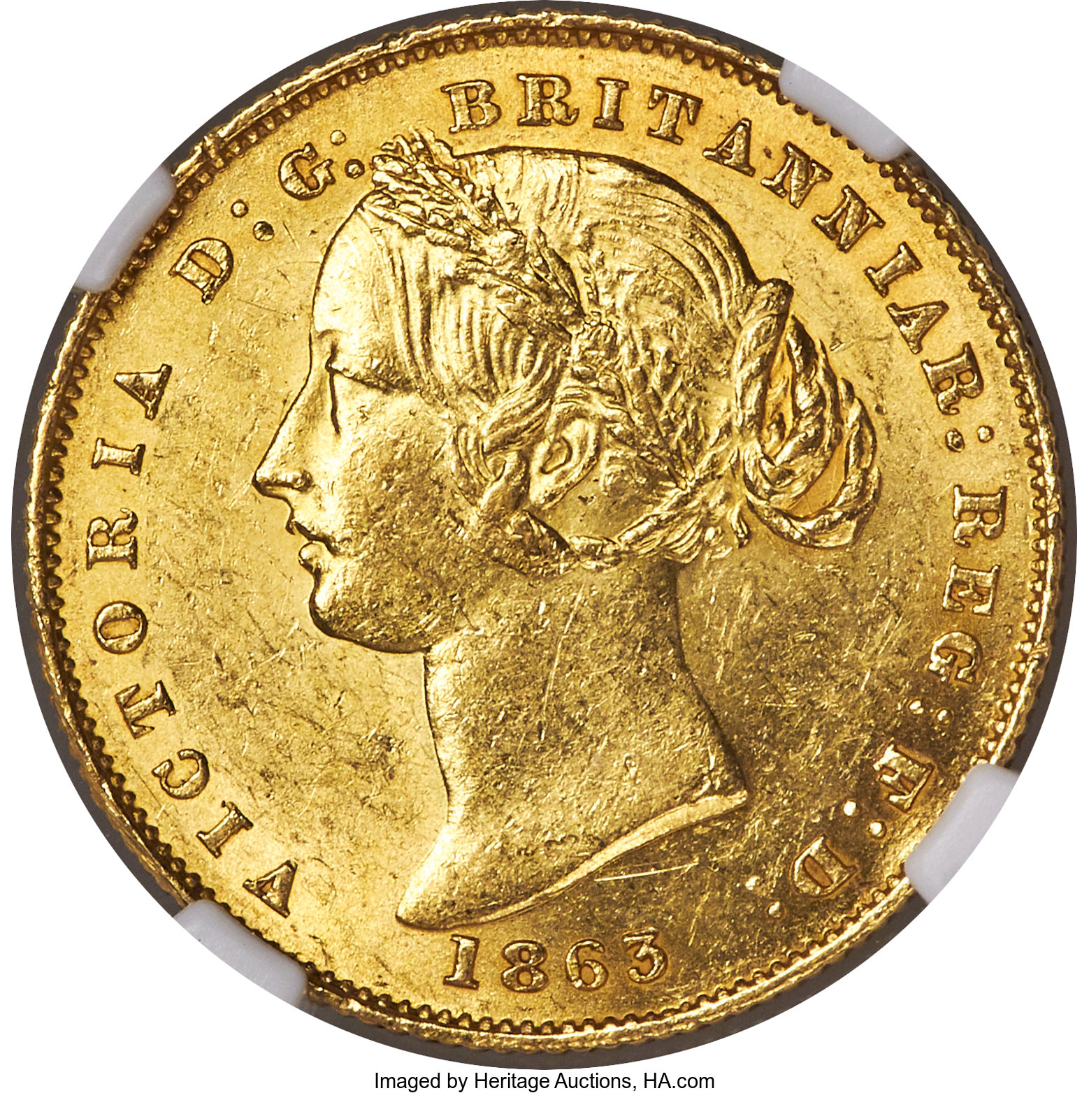 Victoria gold Sovereign 1863-SYDNEY MS62 NGC