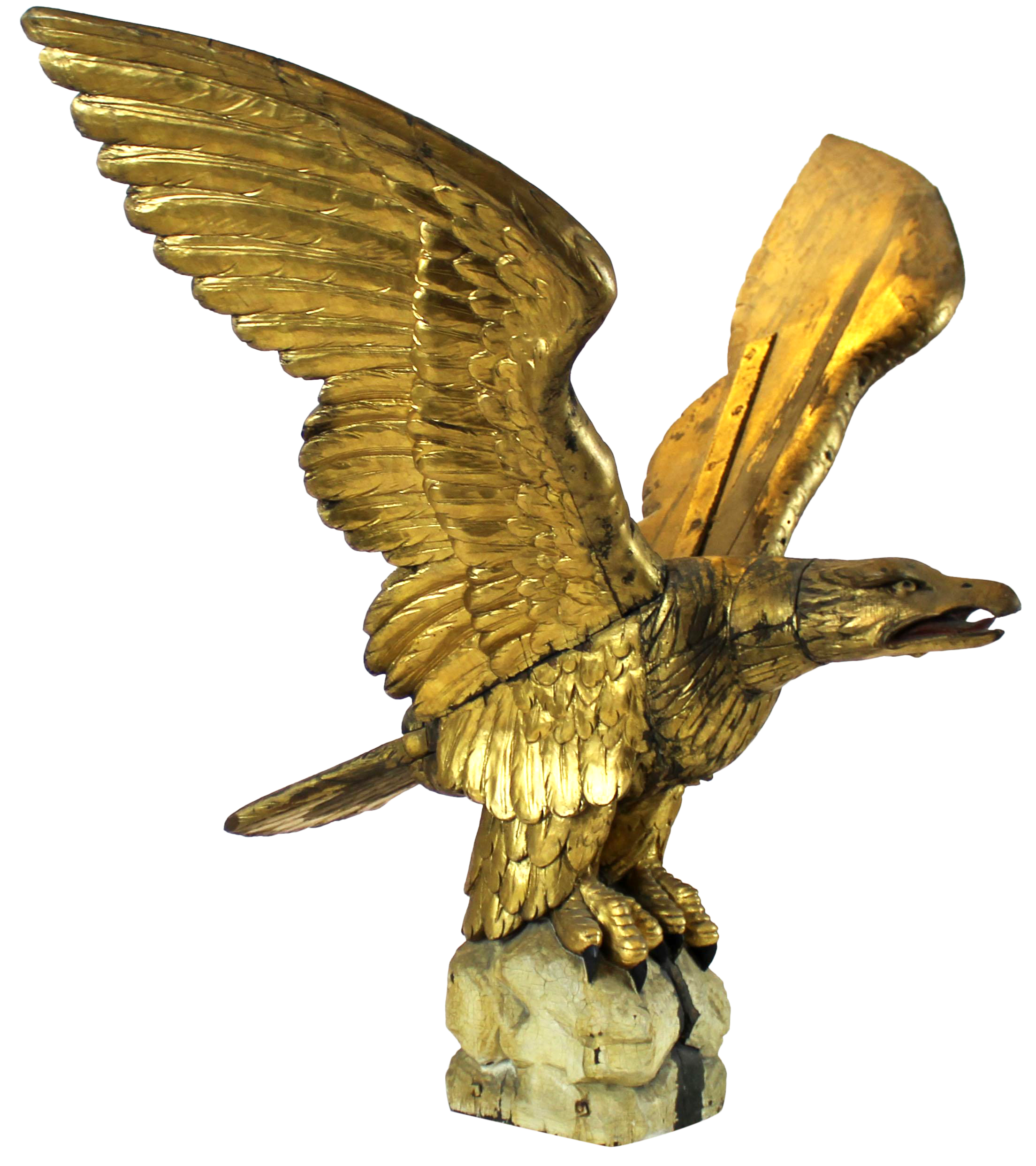 19th c Carved Wooden Pilot House Eagle