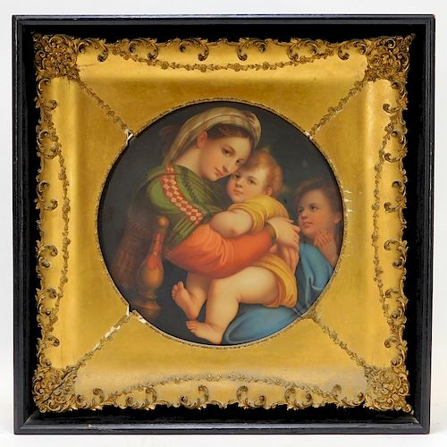 FINE 19C German Madonna Della Sedia Porcelain