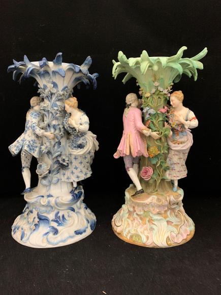 Two Meissen Porcelain Figural Centerpiece Bases