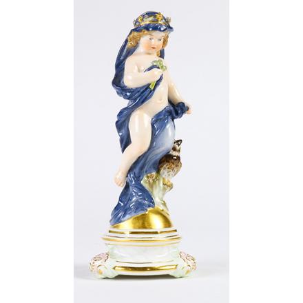 A MEISSEN PORCELAIN ALLEGORICAL FIGURE OF NIGHT