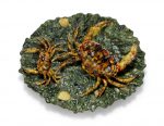 A PALISSY-STYLE MAJOLICA 'CRAB' CHARGER