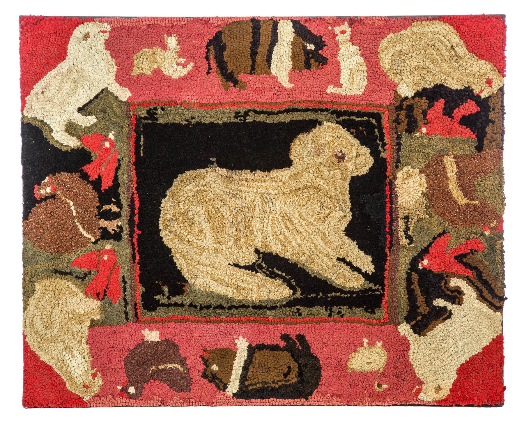 AMERICAN HOOKED RUG.