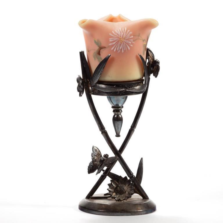 MT. WASHINGTON DECORATED BURMESE TOOTHPICK HOLDER