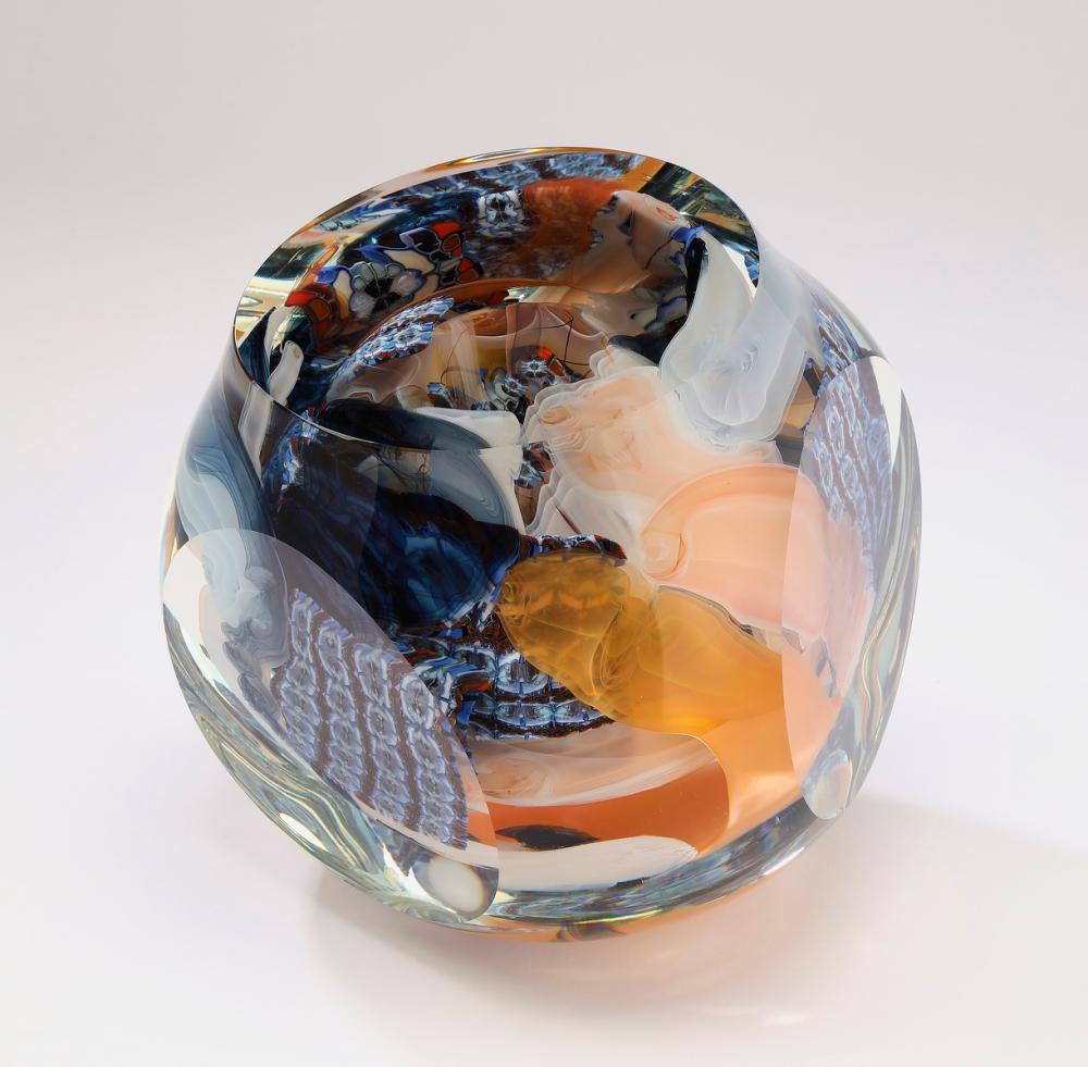 Richard Ritter signed art glass, 'YC-189', ca 1989