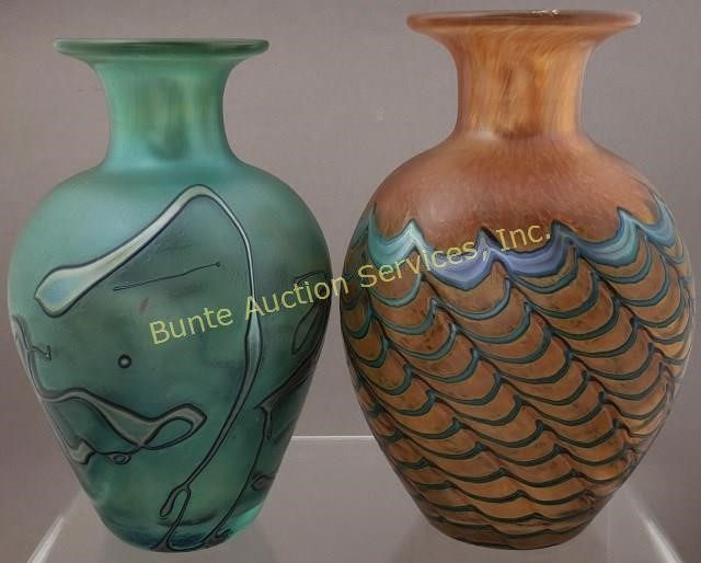 2 ROBERT HELD ART GLASS VASES
