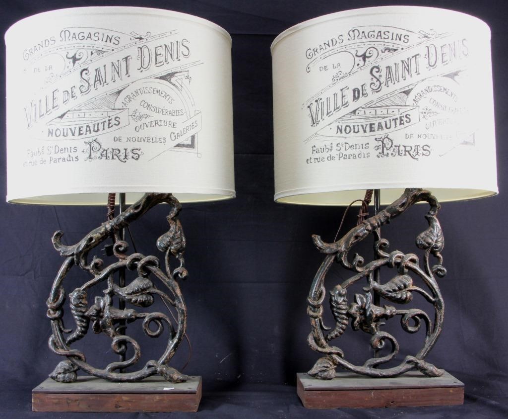 VINTAGE CAST IRON ELEMENT DECORATIVE LAMPS