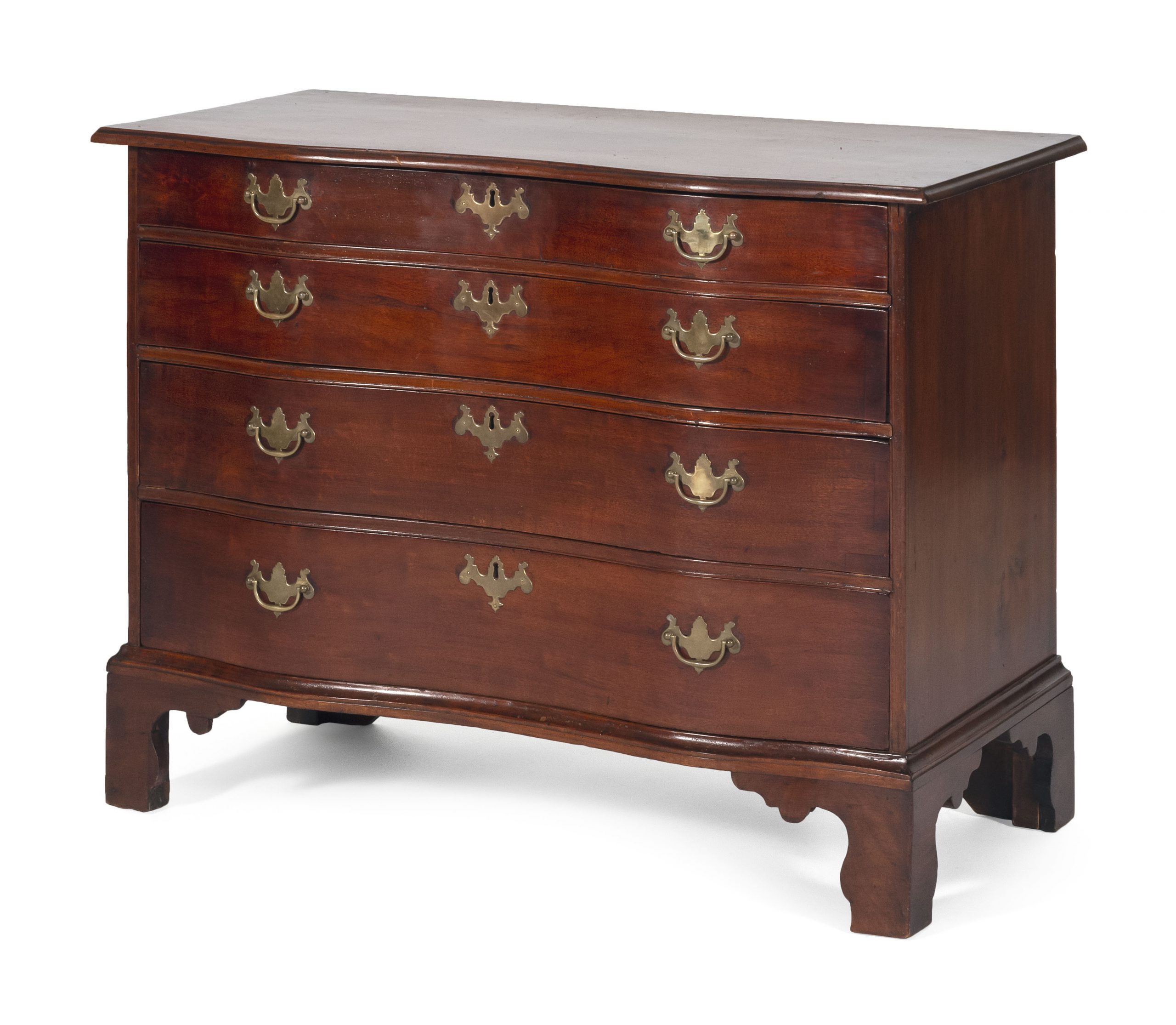 Chippendale Serpentine-Front Bureau Boston, Circa 1760-1780