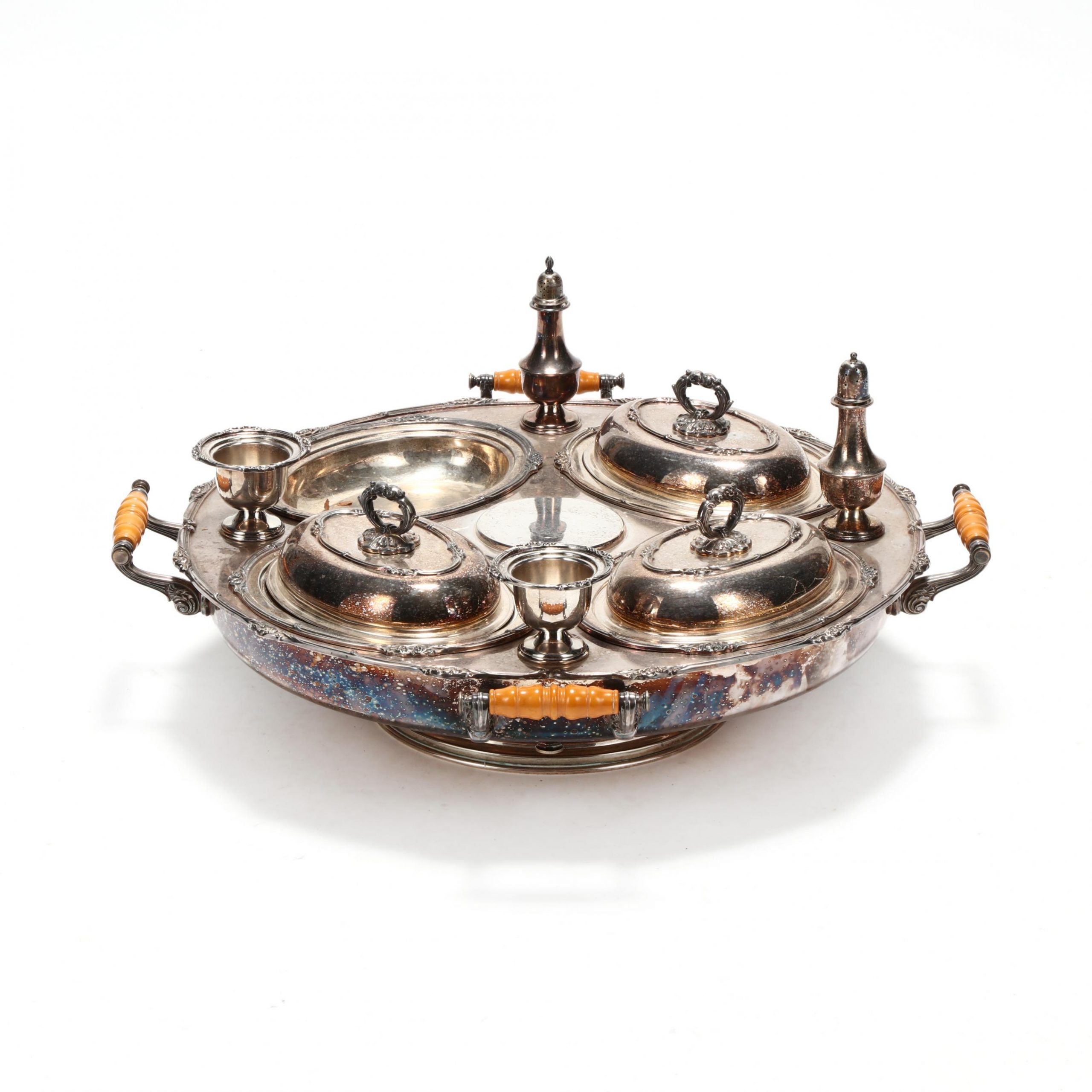 Vintage Silverplate "Lazy Susan" Supper Server