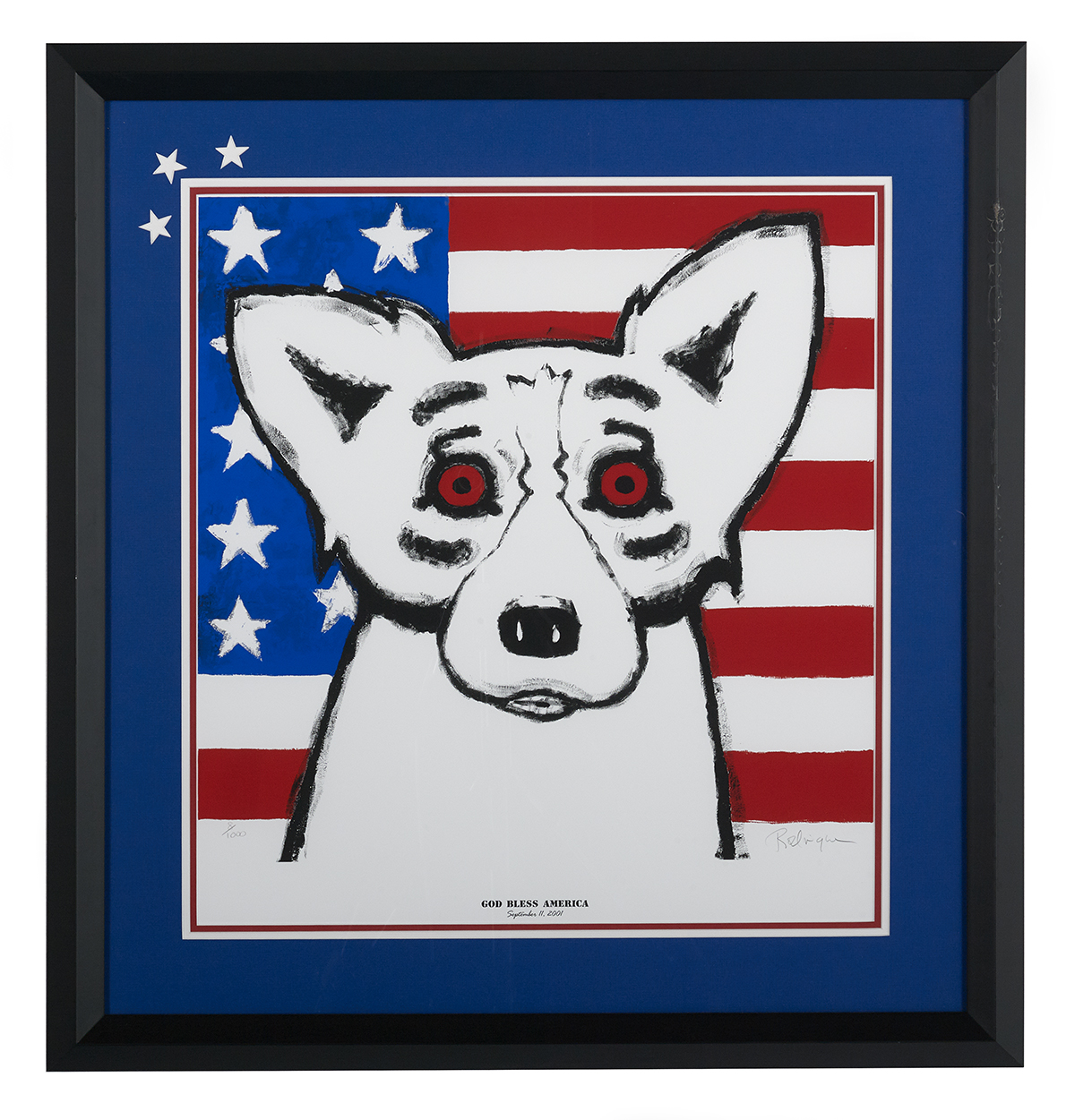 George Rodrigue, (American/Louisiana, 1944-2013), "God Bless America, September 11, 2001"