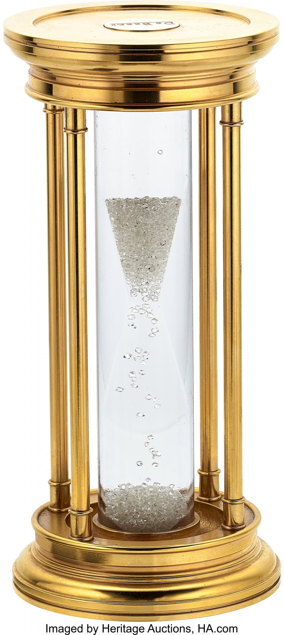 Diamond, Gold Plated Brass Hourglass, De Beers