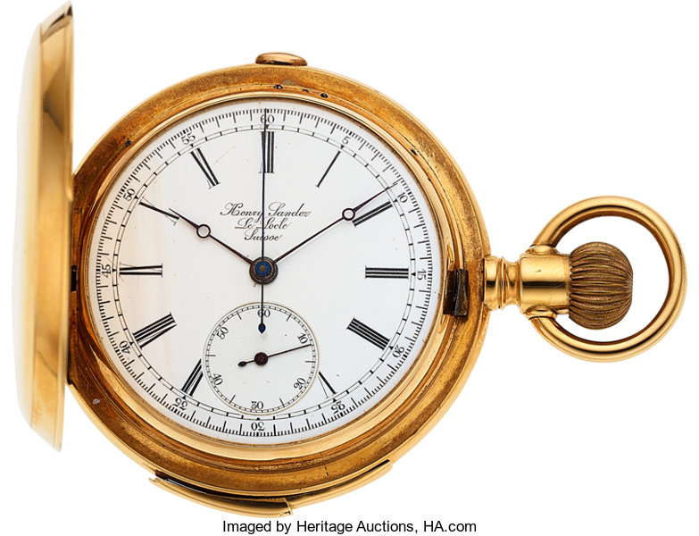 Henry Sandoz, Le Locle, 18k Gold Five Minute Repeater