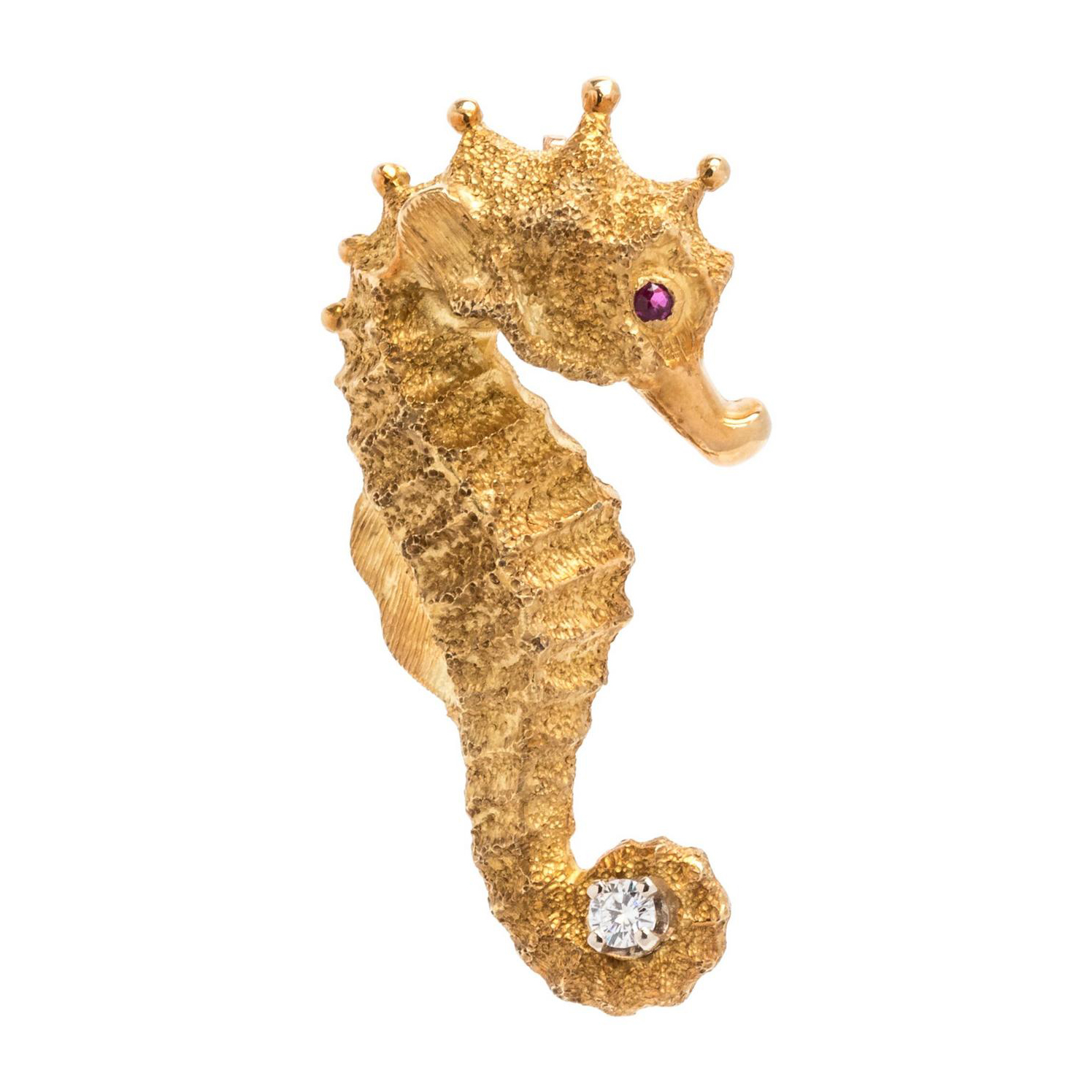 Yellow Gold, Diamond Seahorse Brooch