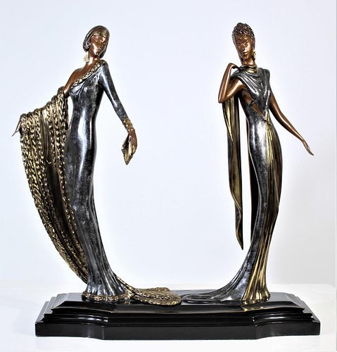 Erte (1892-1990) Bronze Sculpture, Duetto