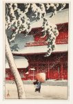 Hasui Shiba Zojoji Temple Japanese Woodblock Print