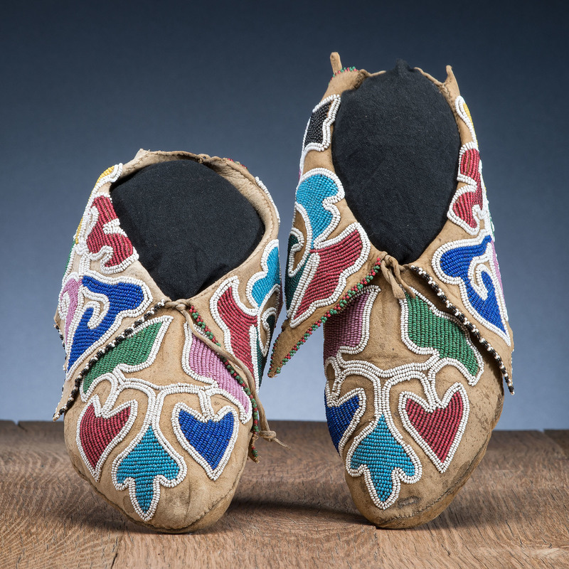 Otoe Beaded Hide Moccasins