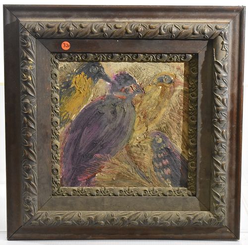 Oil on Canvas of Finches by Hunt Slonem (b 1951 -)