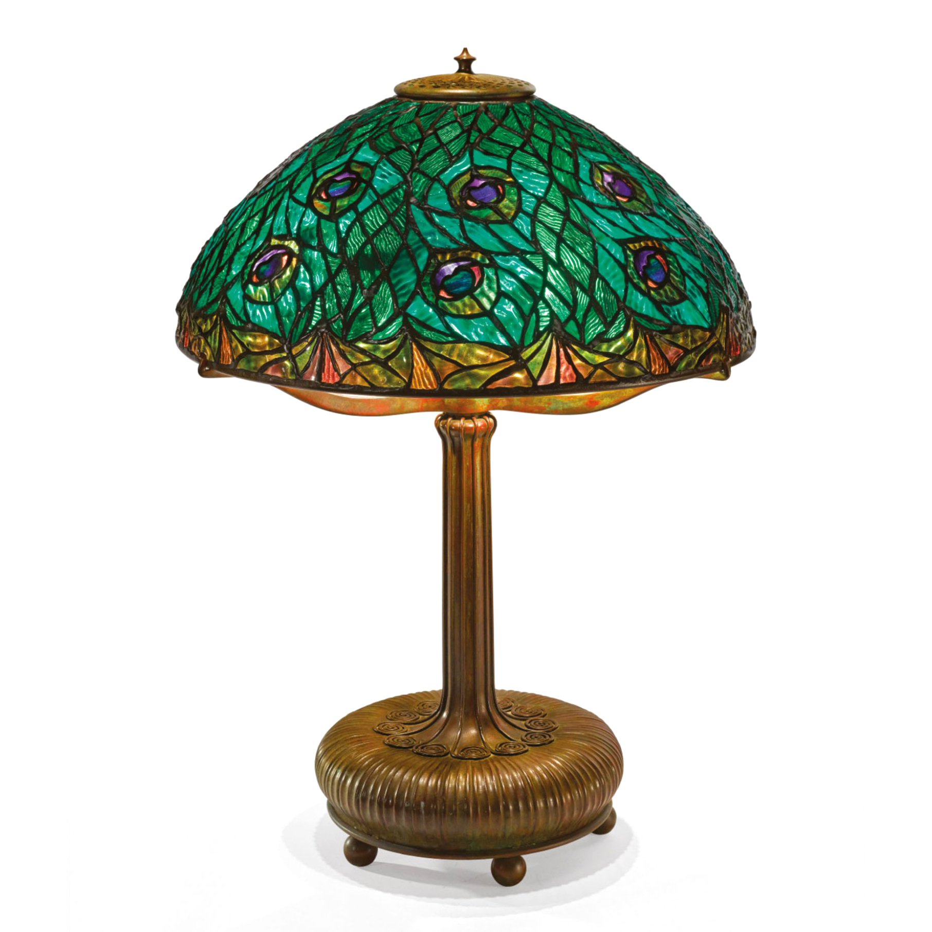 TIFFANY STUDIOS | "PEACOCK" TABLE LAMP