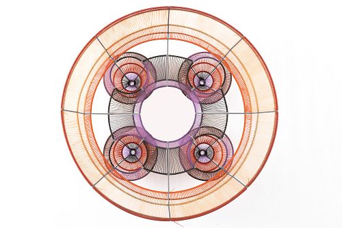AURORA NOREÑA, Encuentro fugitivo 1, Sin firma, Acero, pintura electrostática y cordones de polietileno