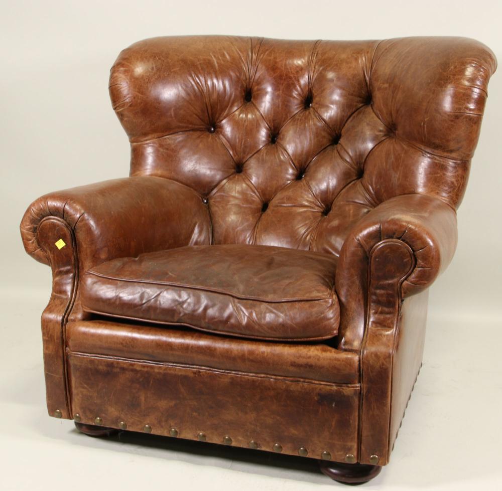 VINTAGE RALPH LAUREN BUTTON TUFTED LEATHER CHAIR