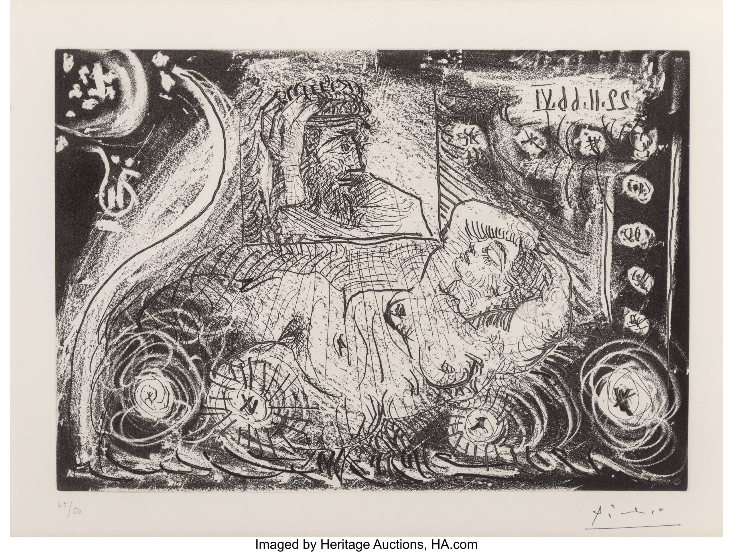 Pablo Picasso (1881-1973). Au théâtre: David songeant à Bethsabée