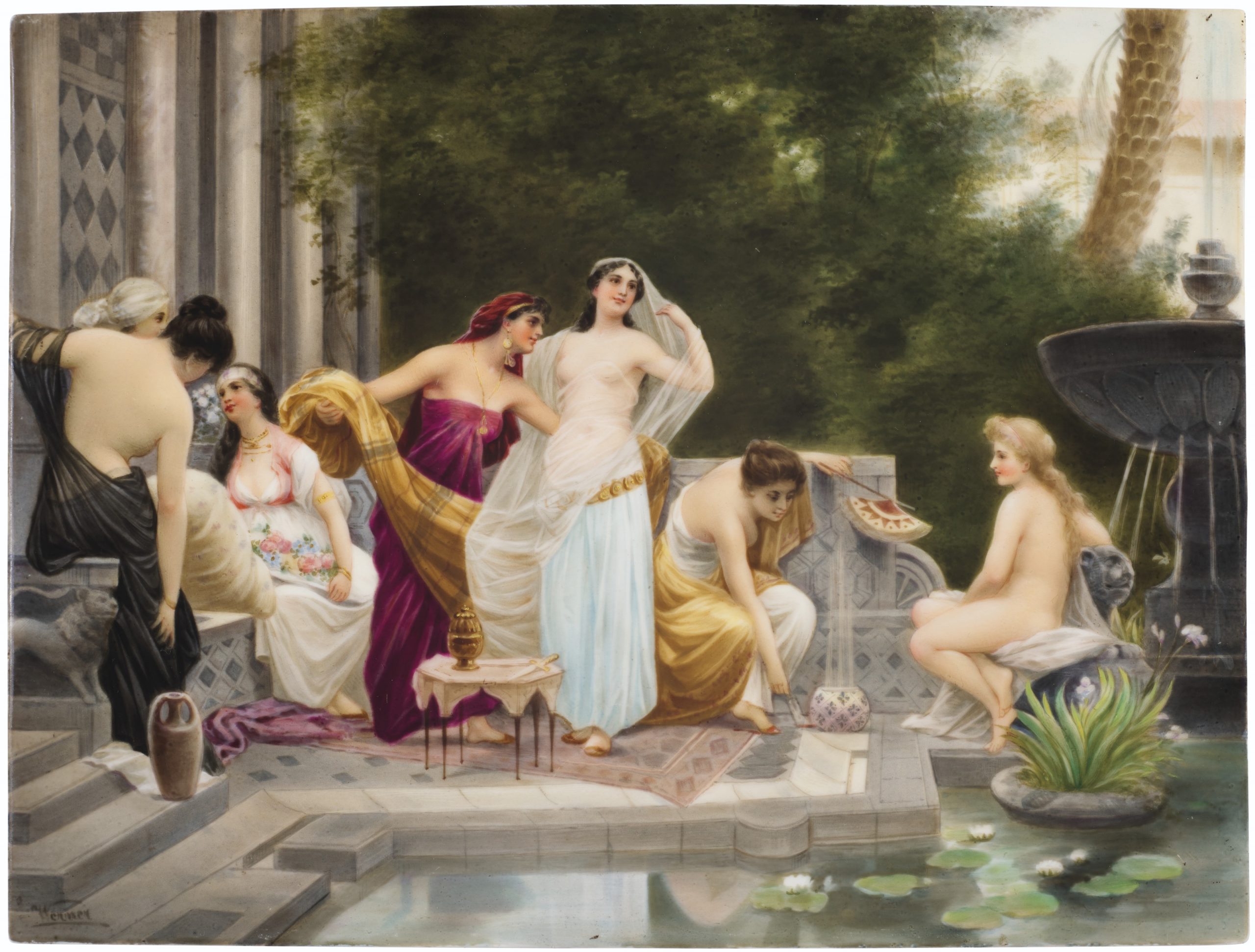 A BERLIN (K.P.M.) PORCELAIN RECTANGULAR PLAQUE