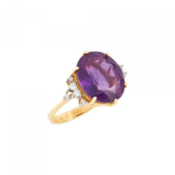 H. Stern Gold, Platinum, Amethyst and Diamond Ring