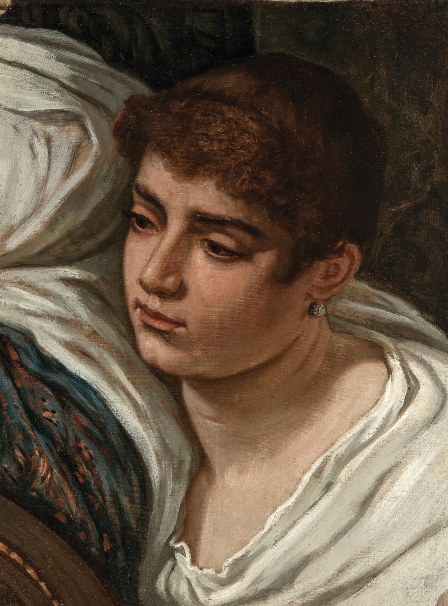 Elihu Vedder American, 1836-1923 Woman's Head