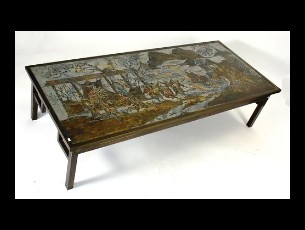 LaVerne bronze Oriental Marriage Whirl coffee table