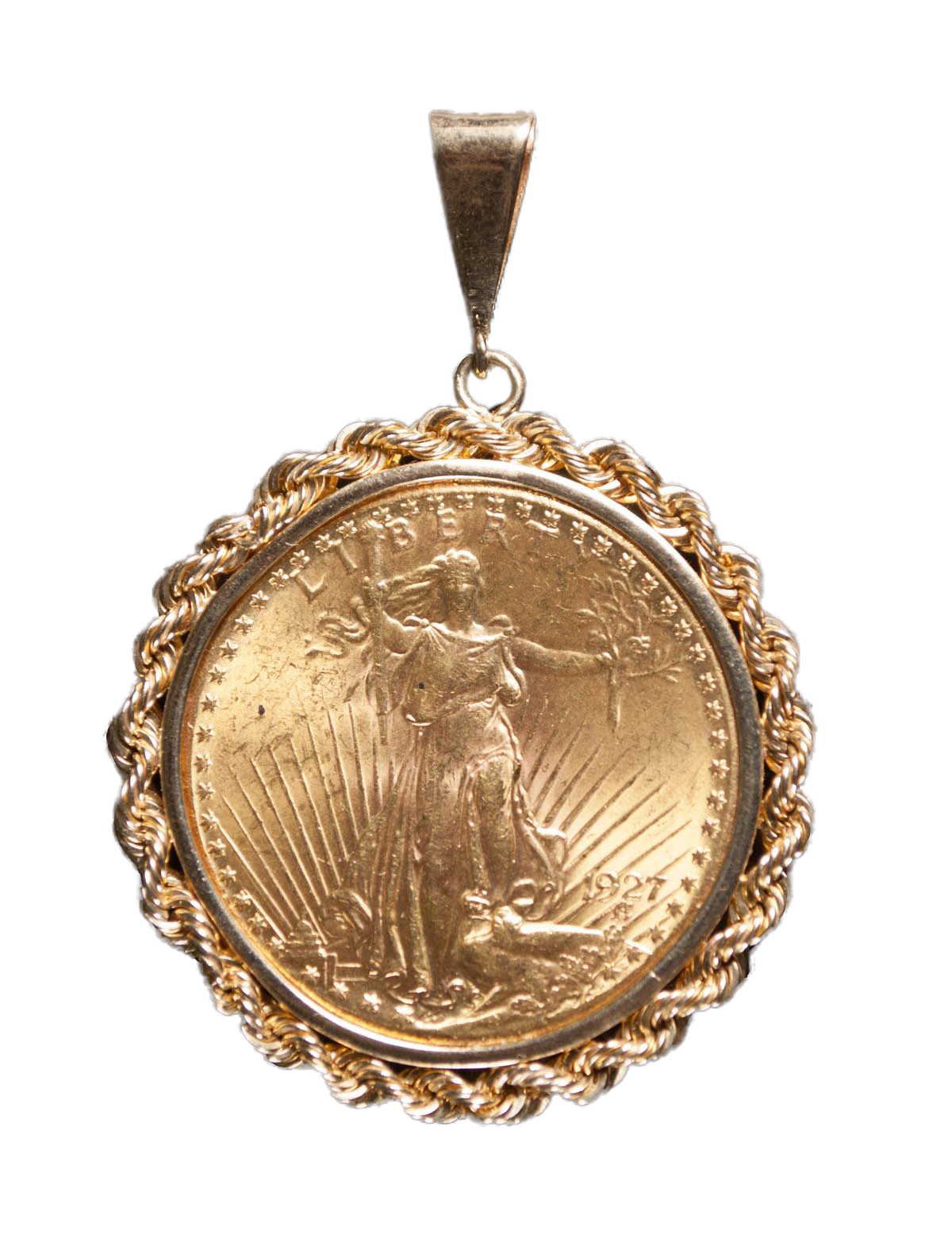 U.S. Twenty Dollar Gold Coin Pendant, St. Gaudens