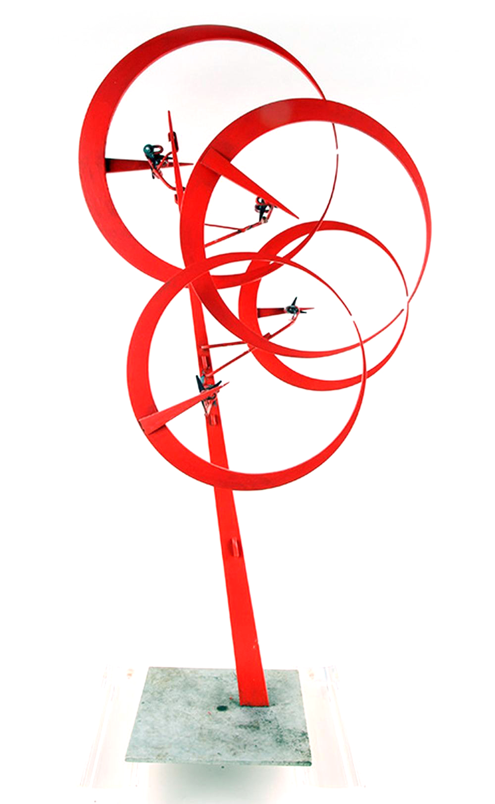 Jerome Kirk Four Red Rings Kinetic Sculpture