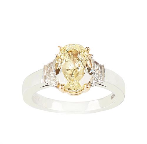 Cartier Natural Fancy Yellow Diamond Ring