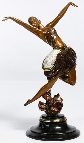 Romain de Tirtoff (Erte) (Russian, 1892-1990) La Danseuse Bronze Figurine