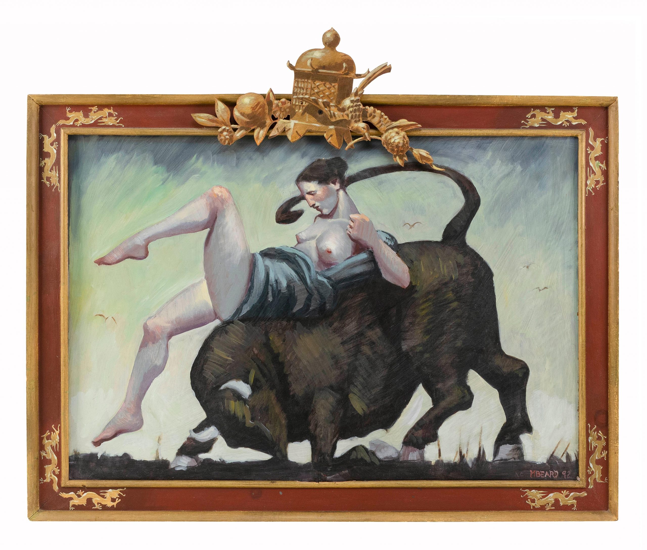 Mark Beard, A Semi-nude Woman On The Back Of A Bull