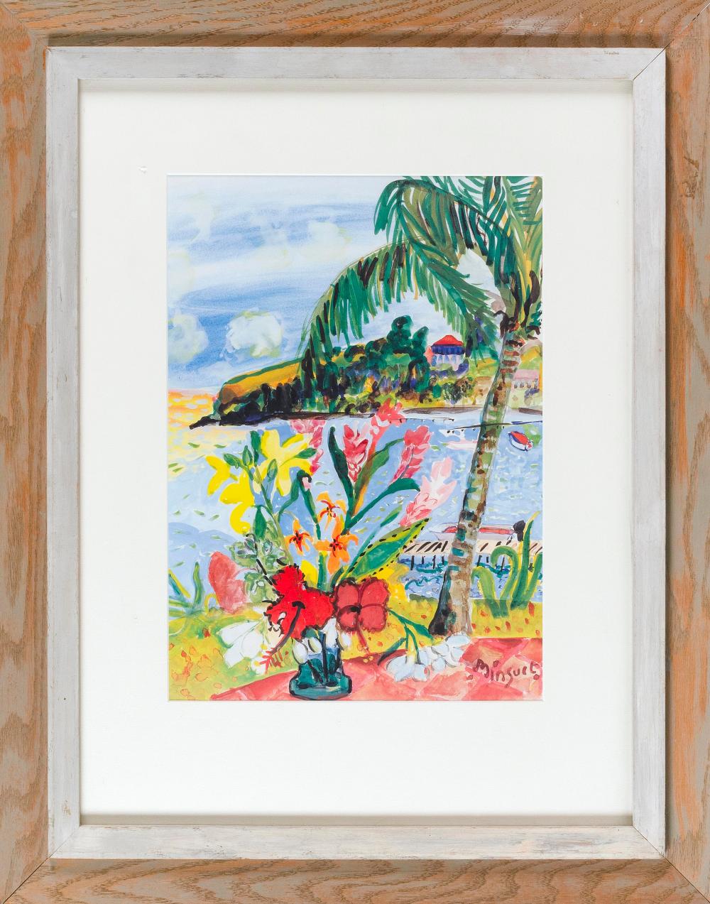TROPICAL LANDSCAPE MIXED MEDIA