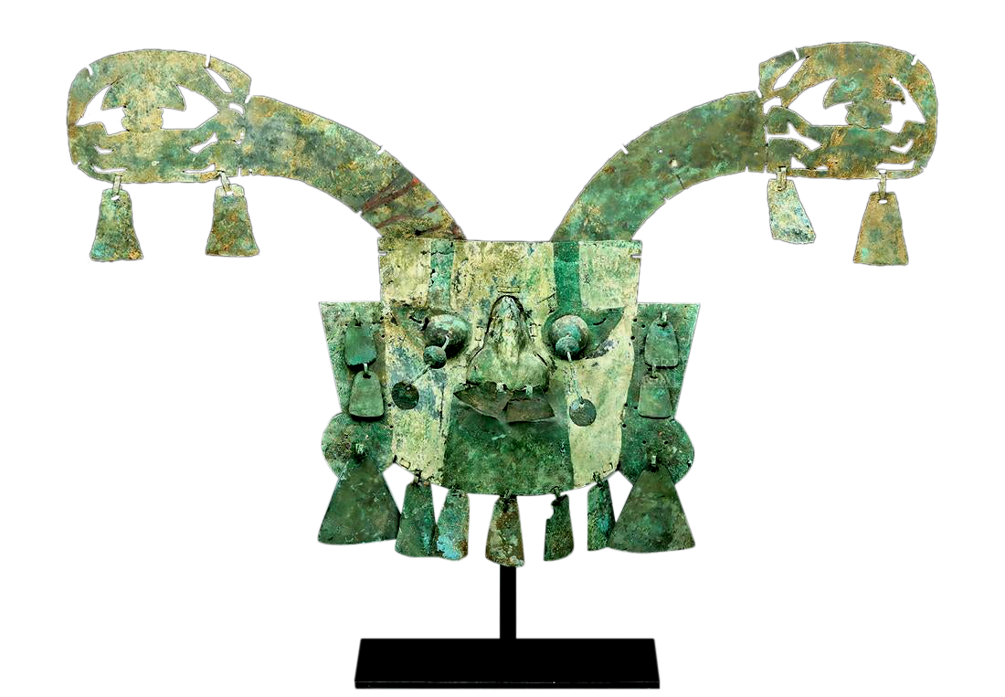 Important Sican / Lambayeque Copper Funerary Mask